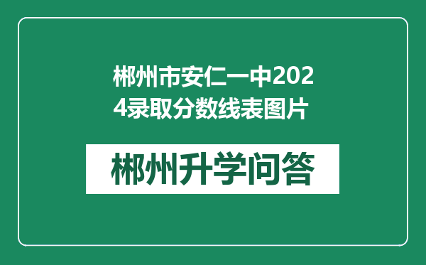 郴州市安仁一中2024录取分数线表图片