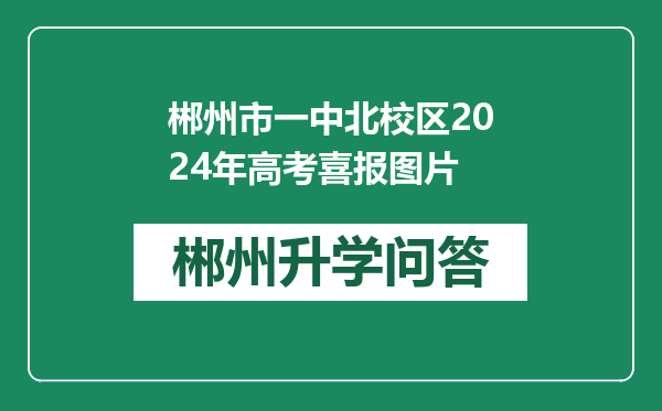 郴州市一中北校区2024年高考喜报图片