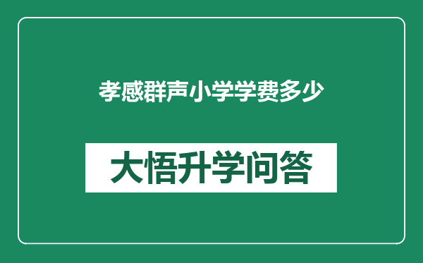 孝感群声小学学费多少