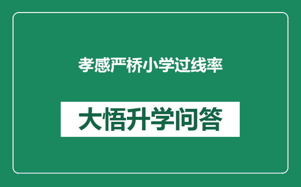 孝感严桥小学过线率