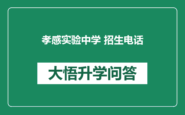 孝感实验中学 招生电话