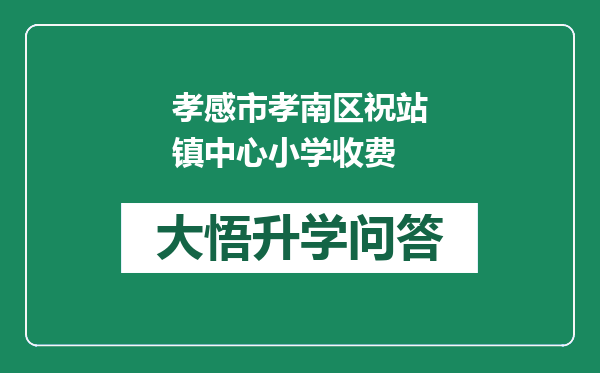孝感市孝南区祝站镇中心小学收费