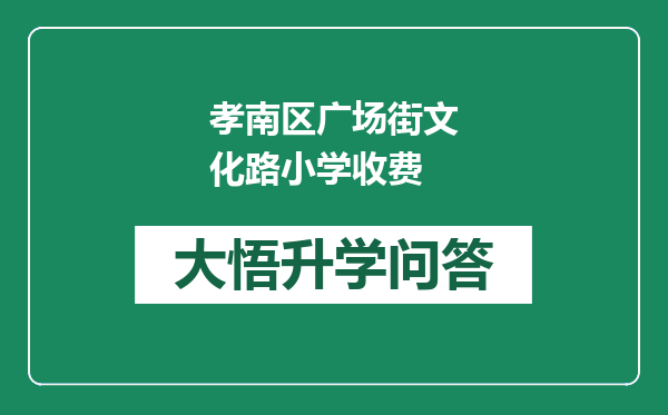 孝南区广场街文化路小学收费