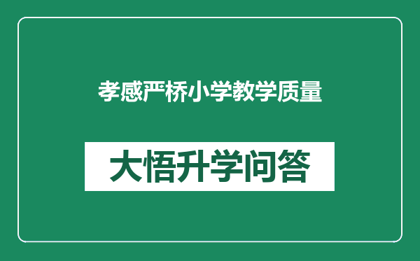 孝感严桥小学教学质量