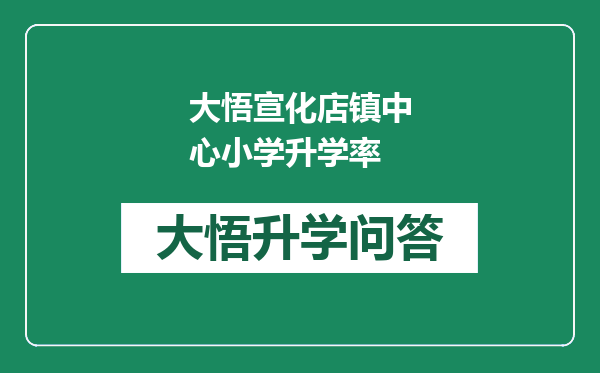大悟宣化店镇中心小学升学率
