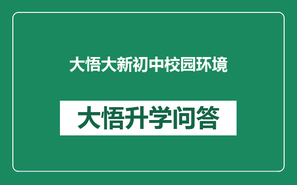 大悟大新初中校园环境