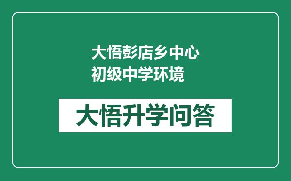 大悟彭店乡中心初级中学环境