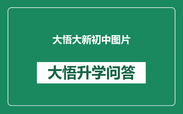 大悟大新初中图片