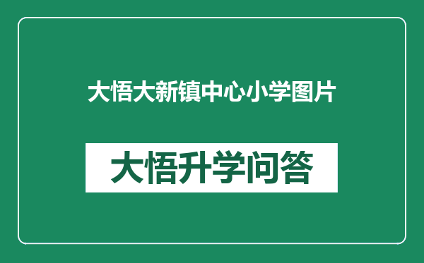 大悟大新镇中心小学图片
