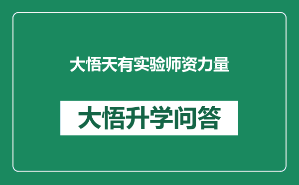 大悟天有实验师资力量
