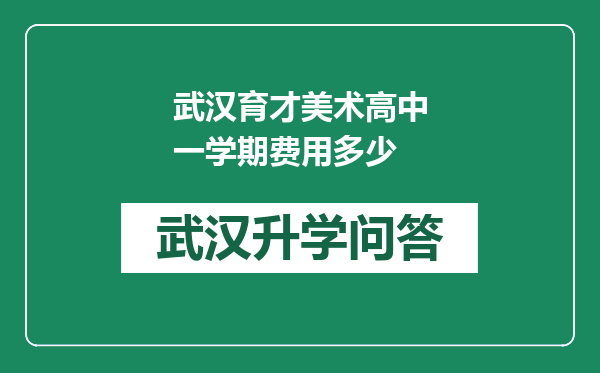 武汉育才美术高中一学期费用多少