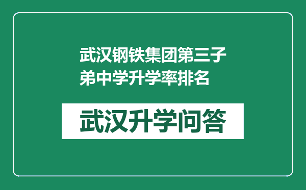 武汉钢铁集团第三子弟中学升学率排名