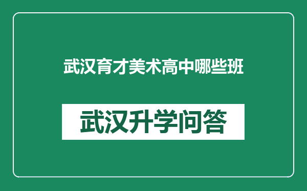 武汉育才美术高中哪些班