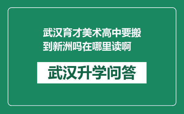 武汉育才美术高中要搬到新洲吗在哪里读啊