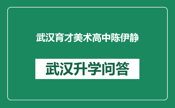 武汉育才美术高中陈伊静