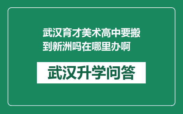 武汉育才美术高中要搬到新洲吗在哪里办啊