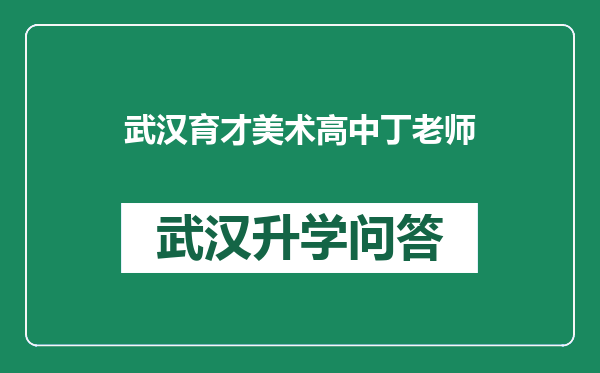 武汉育才美术高中丁老师