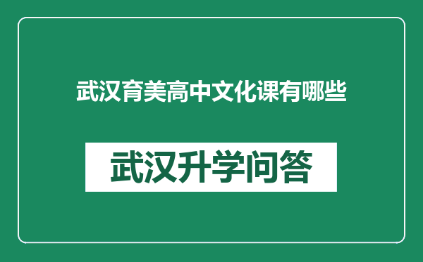 武汉育美高中文化课有哪些