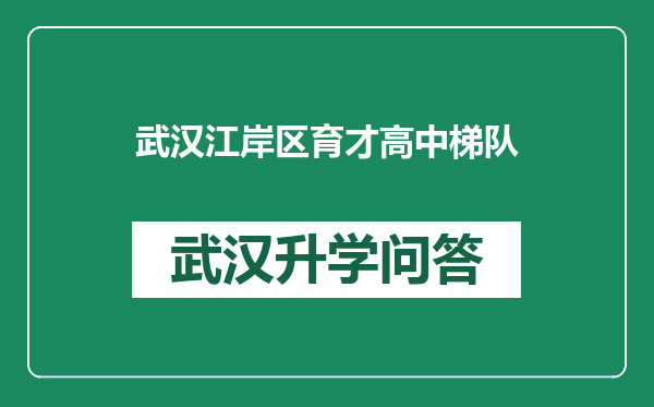 武汉江岸区育才高中梯队