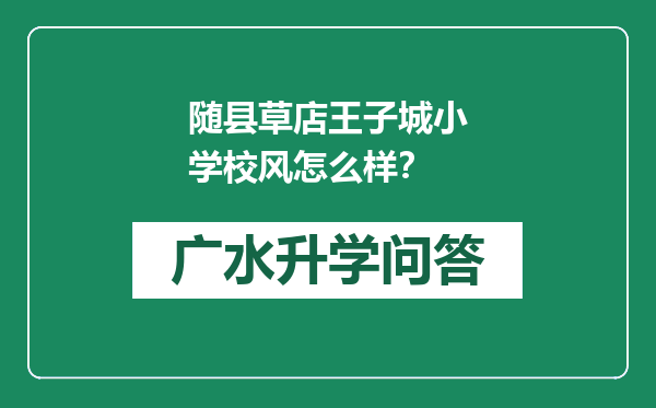 随县草店王子城小学校风怎么样？