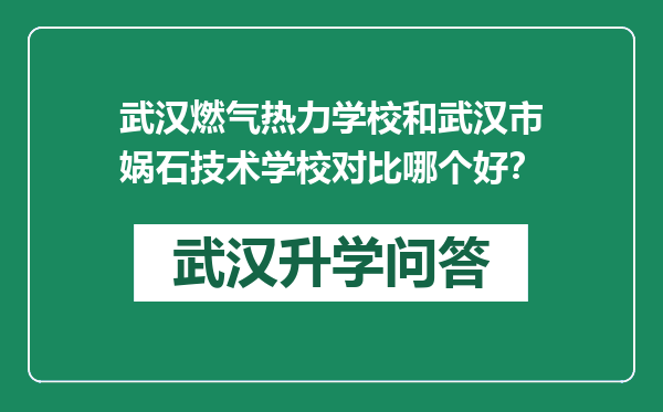 武汉燃气热力学校和武汉市娲石技术学校对比哪个好？