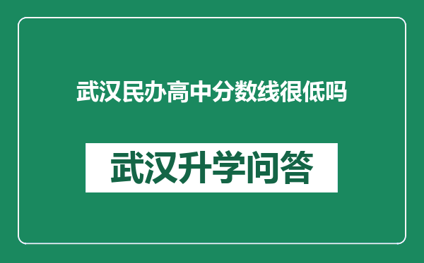 武汉民办高中分数线很低吗