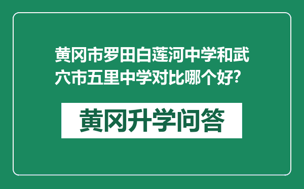 黄冈市罗田白莲河中学和武穴市五里中学对比哪个好？