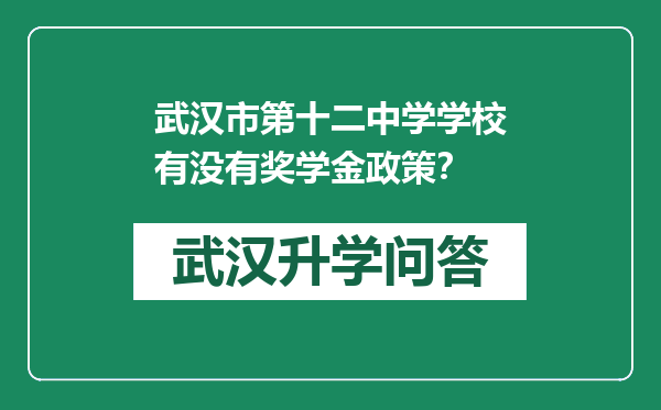 武汉市第十二中学学校有没有奖学金政策？