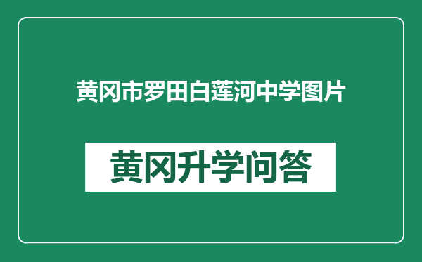 黄冈市罗田白莲河中学图片
