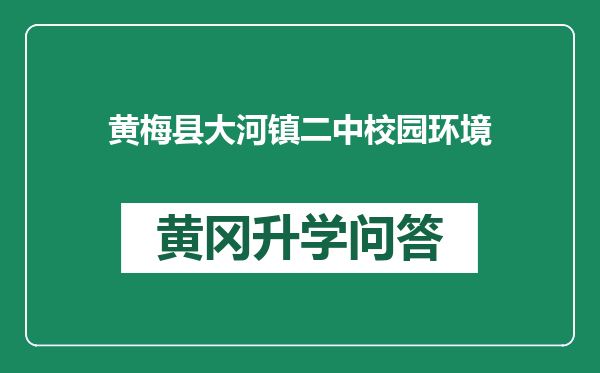 黄梅县大河镇二中校园环境