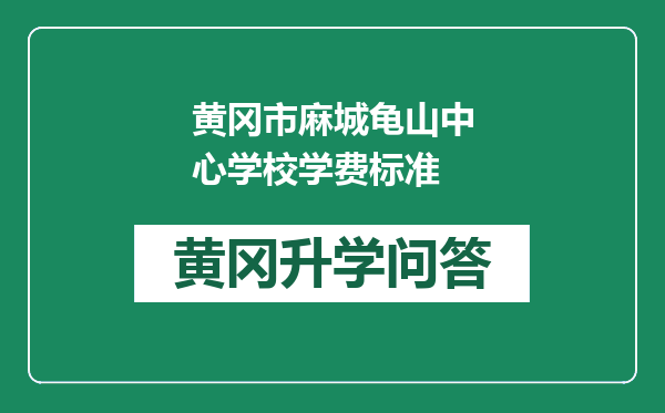 黄冈市麻城龟山中心学校学费标准