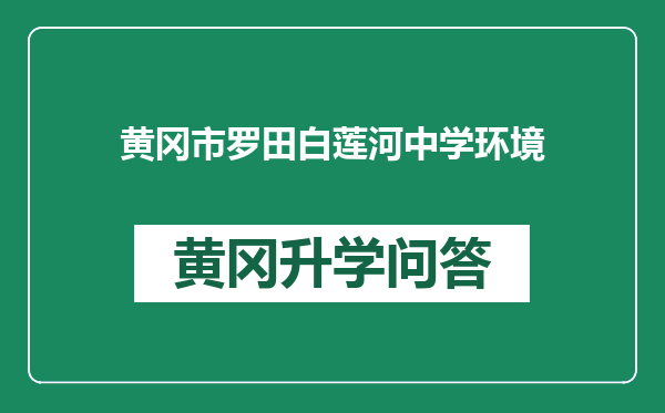 黄冈市罗田白莲河中学环境