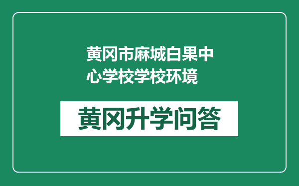 黄冈市麻城白果中心学校学校环境