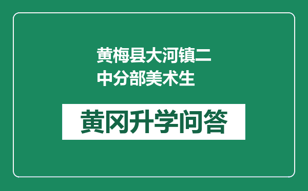 黄梅县大河镇二中分部美术生