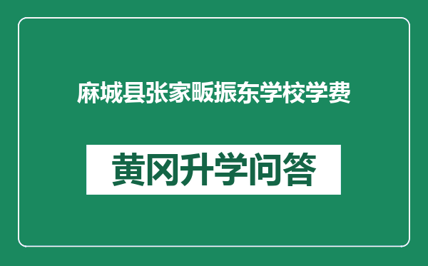 麻城县张家畈振东学校学费