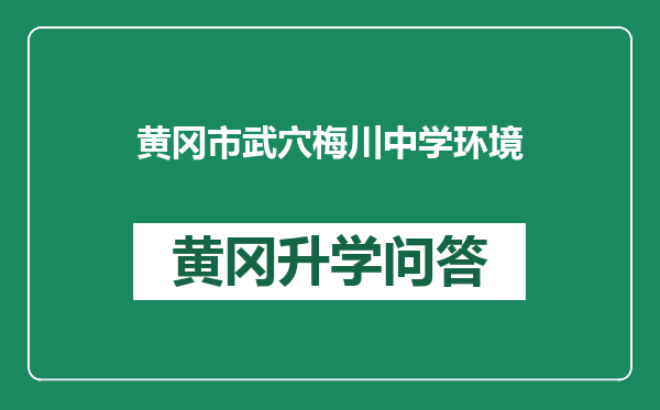 黄冈市武穴梅川中学环境