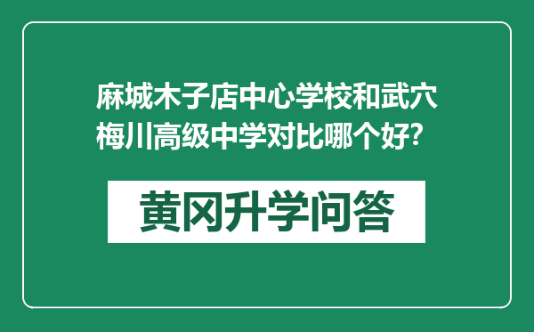 麻城木子店中心学校和武穴梅川高级中学对比哪个好？