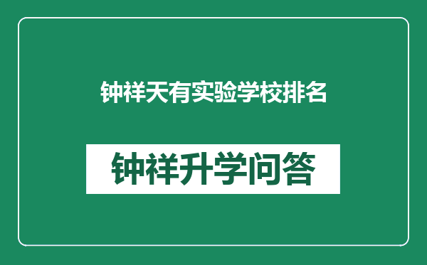 钟祥天有实验学校排名