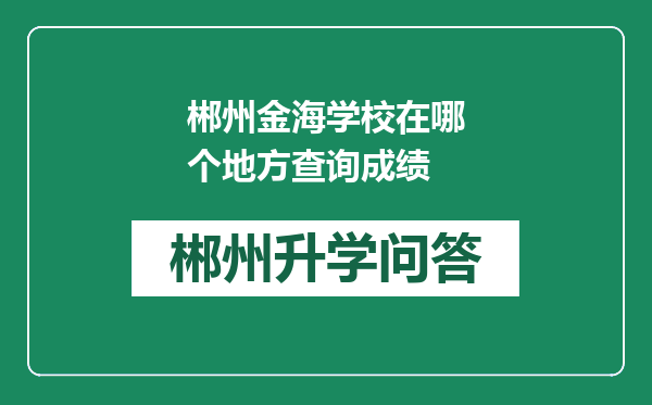 郴州金海学校在哪个地方查询成绩