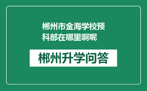 郴州市金海学校预科部在哪里啊呢