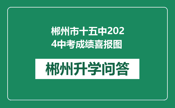 郴州市十五中2024中考成绩喜报图