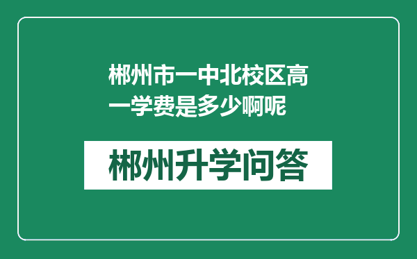 郴州市一中北校区高一学费是多少啊呢