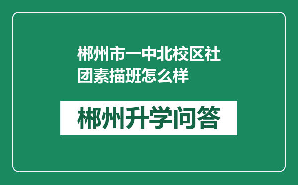 郴州市一中北校区社团素描班怎么样