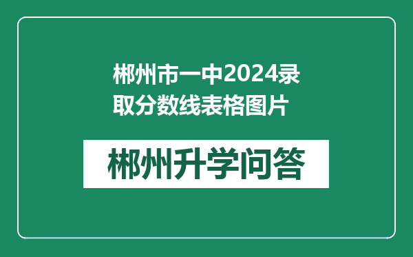 郴州市一中2024录取分数线表格图片