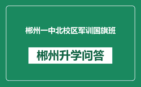 郴州一中北校区军训国旗班