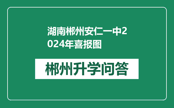 湖南郴州安仁一中2024年喜报图