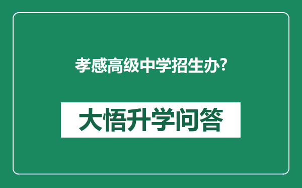 孝感高级中学招生办?