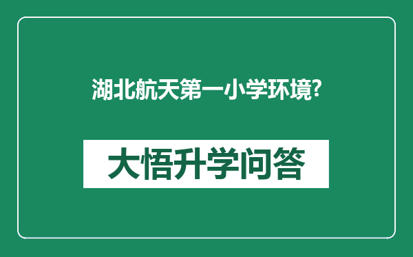 湖北航天第一小学环境?