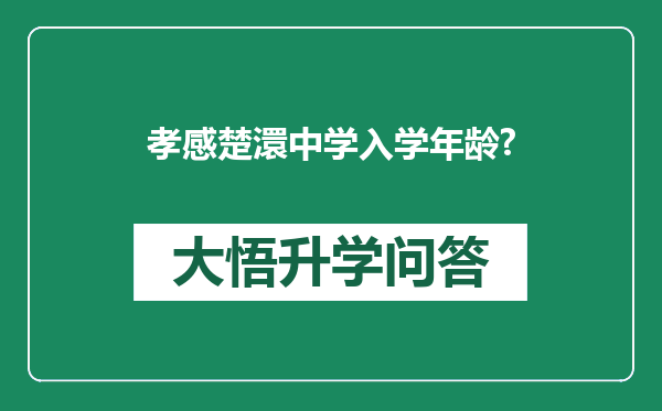 孝感楚澴中学入学年龄?