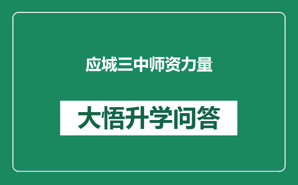 应城三中师资力量